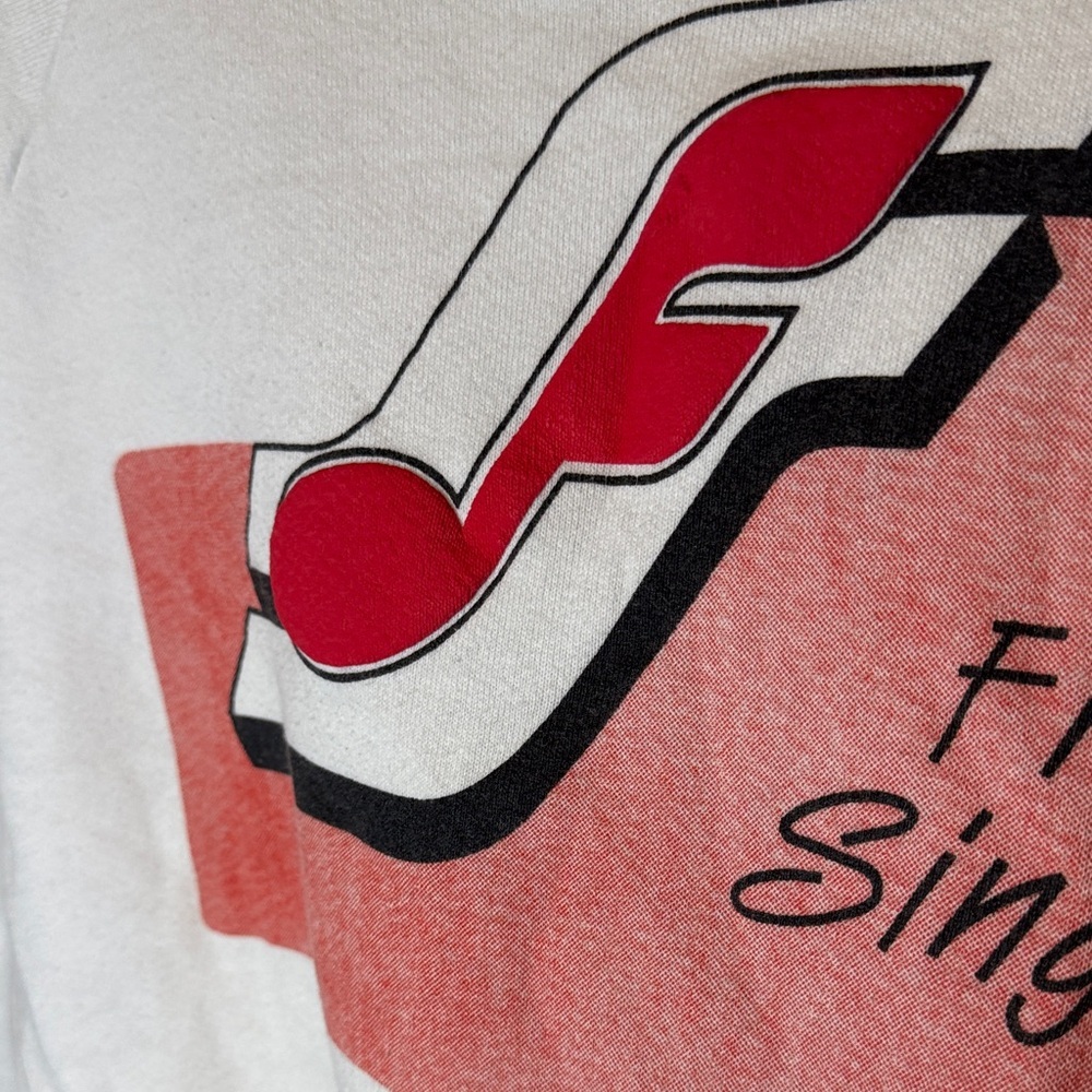 Vintage Jerzees White Sweatshirt with Red Logo Sligo friends singers L - Picture 3 of 4
